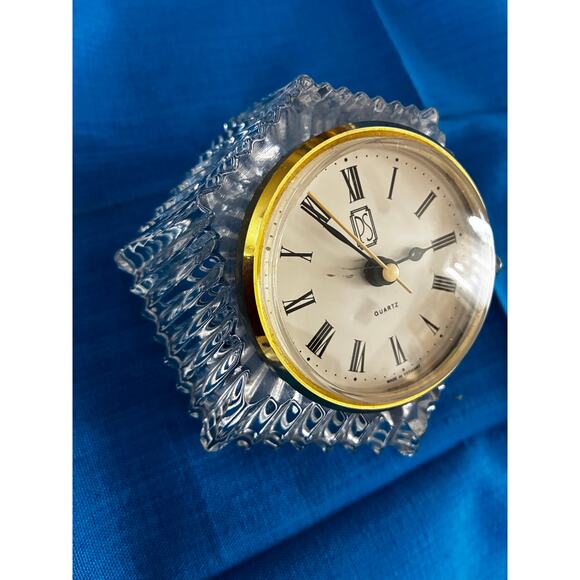 Vintage Paul Sebastian PS Clear Quartz Bavarian Hexagon Desk Clock - Picture 4 of 6